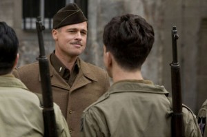Brad Pitt doesn't let the Jews get a word in edgewise in Inglorious Basterds