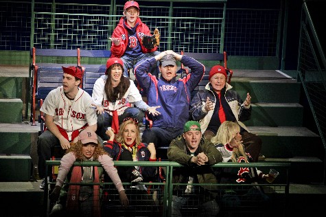 The Red Sox fans singeth in Johnny Baseball at the American Repertory Theater