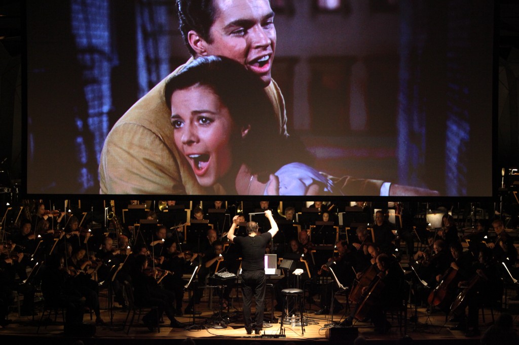 David Newman conducts the Boston Symphony Orchestra in Leonard Bernstein's score to "West Side Story." Photo: Hillary Scott.