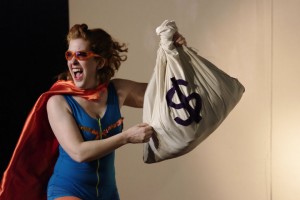 One of the superheroines in Rogue Burlesque's "Talk Dirty to M3"