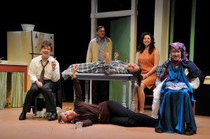 The cast in the Peterborough Players production of "Absurd Person Singular."