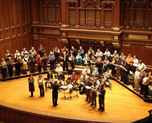 David Hoose and The Cantata Singers in rehearsal in 2010.