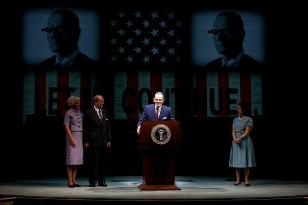 Susannah Schulman, Reed Birney, Bryan Cranston, Betsy Aidem in ALL THE WAY at the American Repertory Theater. Photo: American Repertory Theater/ Evgenia Eliseeva.