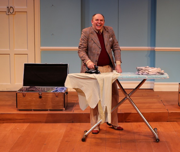 Neil A. Casey in ONE MAN, TWO GUVNERS at the Lyric Stage Company of Boston. Photo: Mark S. Howard.