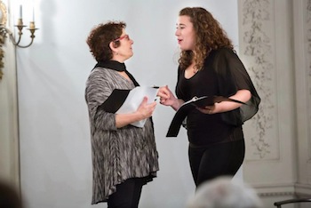 Bobbie Steinbach and Becky Schneebaum in the German Stage reading of "" Photo: