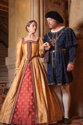 Queen Katherine of Aragon (Tamara Hickey) and King Henry VIII (Allyn Burrows) in Actors' Shakespeare Project's "Henry VIII." Photo: Stratton McCrady.