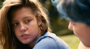 Adèle Exarchopoulos -- thinking of Sartre? -- in "Love is the Warmest Color."