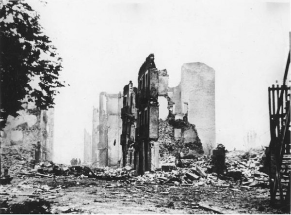 A photo of ruins at Guernica.