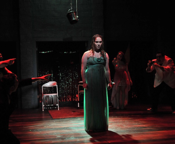Elizabeth Erardi as Carrie in a scene from the SpeakEasy Stage Company production of "CARRIE the musical."