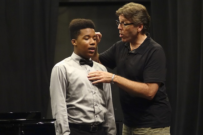 Young Artists Vocal Program student in a Thomas Hampson masterclass. Photo: Rachel Rodgers