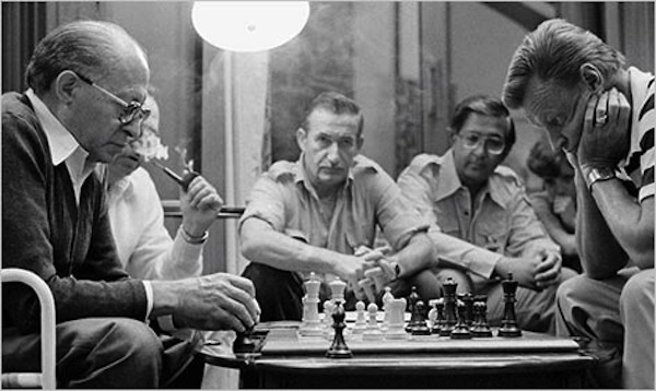 Begin & Brzezinski playing chess at Camp David