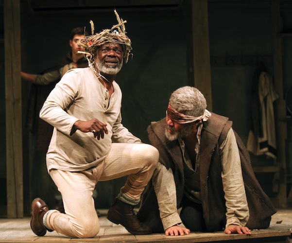 King Lear (Joseph Marcell) and Rawiri Paratene (Gloucester). Photo: Ellie Kurttz