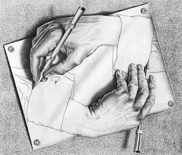 M.C. Escher, Drawing Hands, 1948, lithograph © 2014 The M.C. Escher Company- The Netherlands