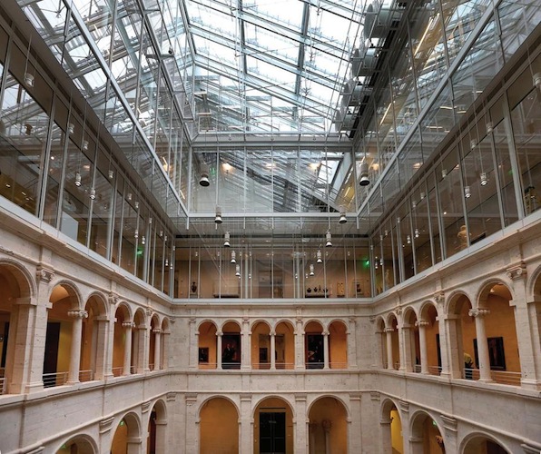 Interior of Harvard Art Museums' Atrium. Photo: courtsey of the Harvard Art Museums