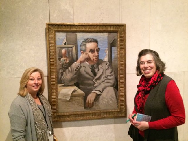 Helen Epstein and Penny [] with portrait of Barnes by Photo: Patrick Meyer 