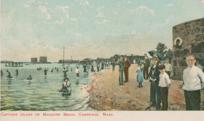 Color postcard of Magazine Beach 