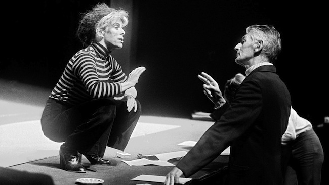 The late Billie Whitelaw and Samuel Beckett rehearsing "Not I."