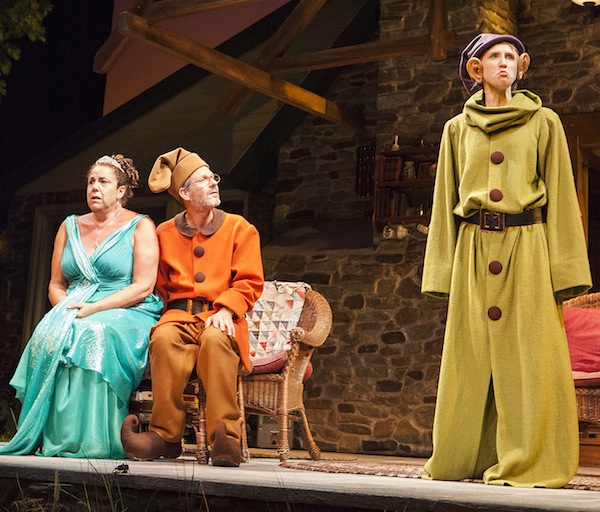 Marcia DeBonia, Martin Moran, and Allison Layman in Christopher Durang’s smash-hit Broadway comedy Vanya and Sonia and Masha and Spike, Photo: Jim Cox