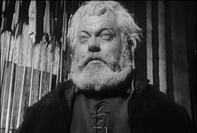 Orson Welles as Falstaff in "Chimes at Midnight" -- one of the great film  adaptations of Shakespeare. 
