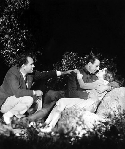Frank Borzage directing one of the romantic interludes in "A Farewell to Arms."