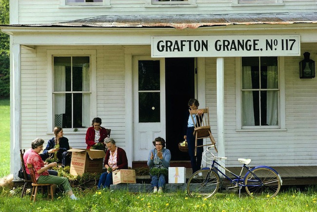 Women on grange porch, Grafton, 1973