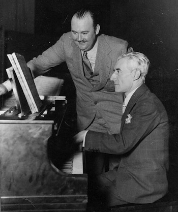 Ravel with Paul Whiteman in a publicity shot for a 1928 US tour.
