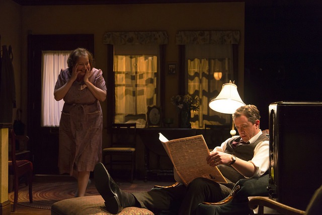 Adrianne Krstansky and Derek Hasenstab in the Huntington Theatre Company’s production of William Inge’s Come Back, Little Sheba, directed by David Cromer, playing March 27 – April 26, 2015, South End / Calderwood Pavilion at the BCA. Photo: T. Charles Erickson.