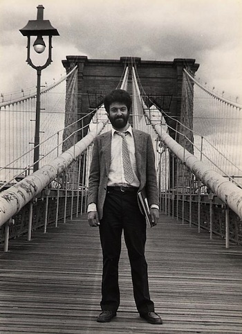 Tobias Picker on the Brooklyn Bridge, 1983.
