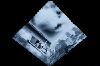 Lepage's giant magic cube in "Needles and Opium." Photo: