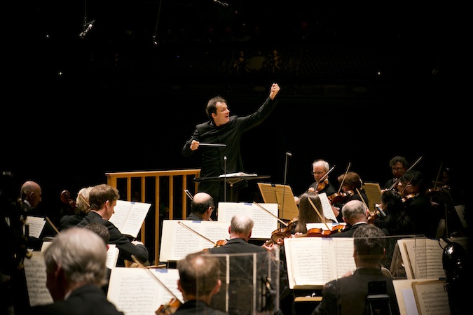 Conductor Andris Nelsons leads the Boston Symphony Orchestra . Photo: Dominick Reuter