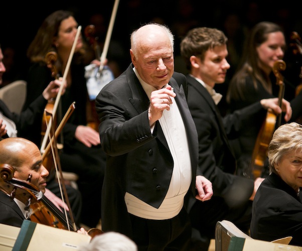 Maestro Bernard Haitink leads the Boston Symphony Orchestra with special guest Jean-Yves Thivaudet on piano. Photo: Dominick Reuter