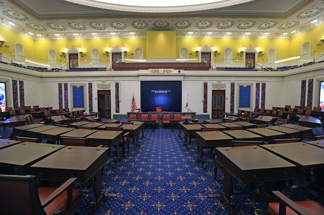 The replica of the U.S. Senate Chambers. Photo: Edward M. Kennedy Institute