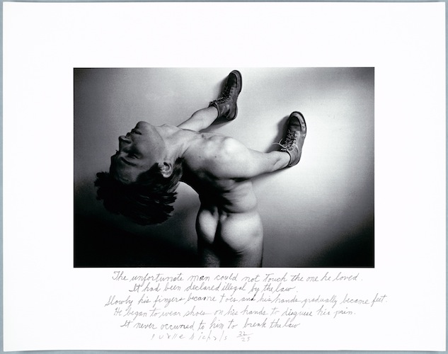 Duane Michals, "The Unfortunate Man," 1976 Gelatin silver print with hand-applied text Photo: Carnegie Museum of Art, Pittsburgh