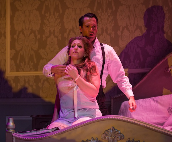 Ben Wager and Amanda Hall in the Odyssey Opera production of "Power Her Face." Photo: Kathy Wittman.