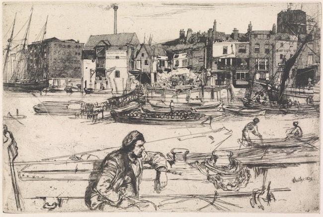 Black Lion Wharf, 1859, etching, The Lunder Collection Colby College Museum of Art . Photo: Courtesy of the The Clark Art Museum.