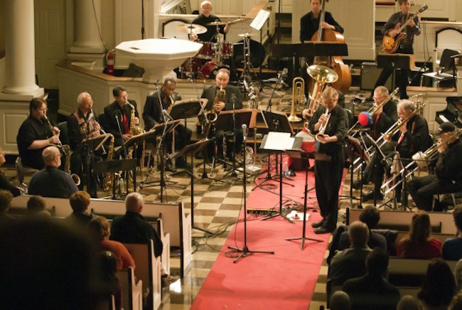 The Aardvark Jazz Orchestra, led by Mark Harvey. Photo PRLOG: