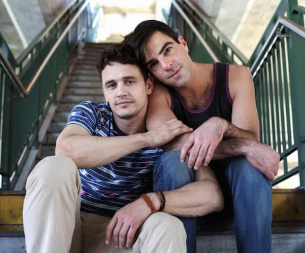 James Franco as Michael Glatze and Zachary Quinto as his boyfriend, Bennett in the film "I am Michael."