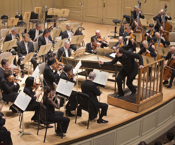 Andris Nelsons leading the BSO in Haydn's Symphony No. 30. Photo: Winslow Townson)