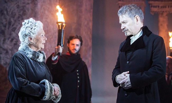 Judi Dench as Paulina and Kenneth Branagh as Leontes in The Winter’s Tale at the Garrick. Photograph: Johan Persson/Kenneth Branagh Theatre Company/Garrick.