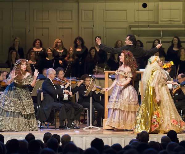 Abigail Fischer and Amanda Forsythe perform with Andris Nelsons and the BSO in Mendelssohn's "A Midsummer Night's Dream." Photo: Winslow Townson.