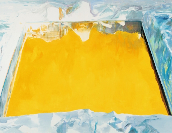 Eric Aho, "Ice Cut (Arctic Sky)," 2015, oil on linen. Courtesy of the artist and DC Moore Gallery. Photo: Rachel Portesi.