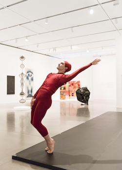 Silas Riener performs Merce Cunningham's Changeling at the ICA, Boston. Photo: Liza Voll Photography.