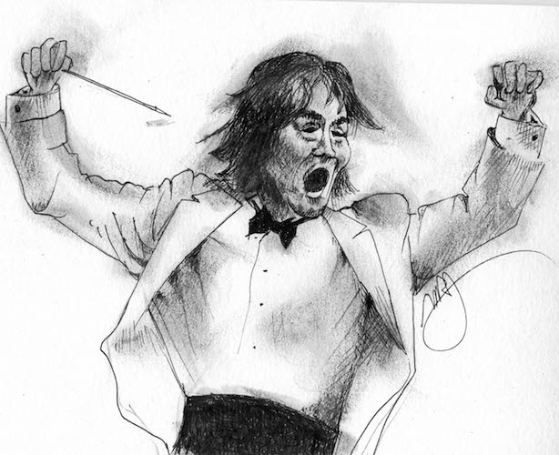 Conductor Kent Nagano. Sketch by Michael Johnson.