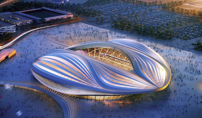 2022 FIFA World Cup Soccer Stadium Design for Qatar, Rendering by Zaha Hadid Architects.