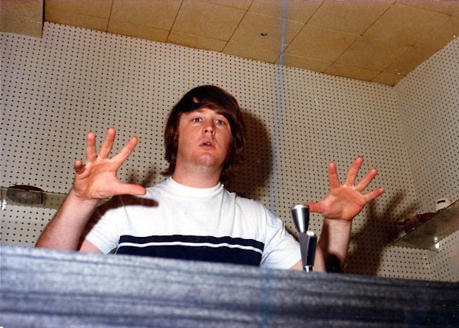 Brian Wilson working with the theremin during the "Pet Sounds" recording session.