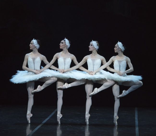 Jillian Barrell, Maria Alvarez, Diana Albrecht, and Corina Gill in Mikko Nissinen's Swan Lake; photo by Gene Schiavone, courtesy of Boston Ballet