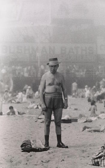 Diane Arbus, Man in hat, trunks, socks and shoes, Coney Island, NY. 1960.