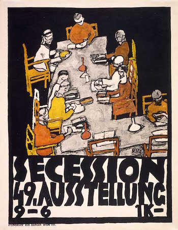 Egon Schiele, 49th Secession Exhibition Poster, 1918, colored lithograph. Courtesy of the Sabarsky Foundation.