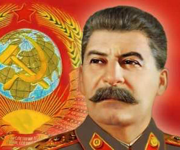 Russian propaganda portrait of Stalin.
