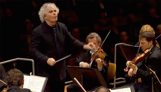 Sir Simon Rattle conducting the Berlin Philharmonic. A must-hear concert this season presented by Celebrity Series.